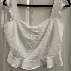 Altar'd State White Ruffle Blouse